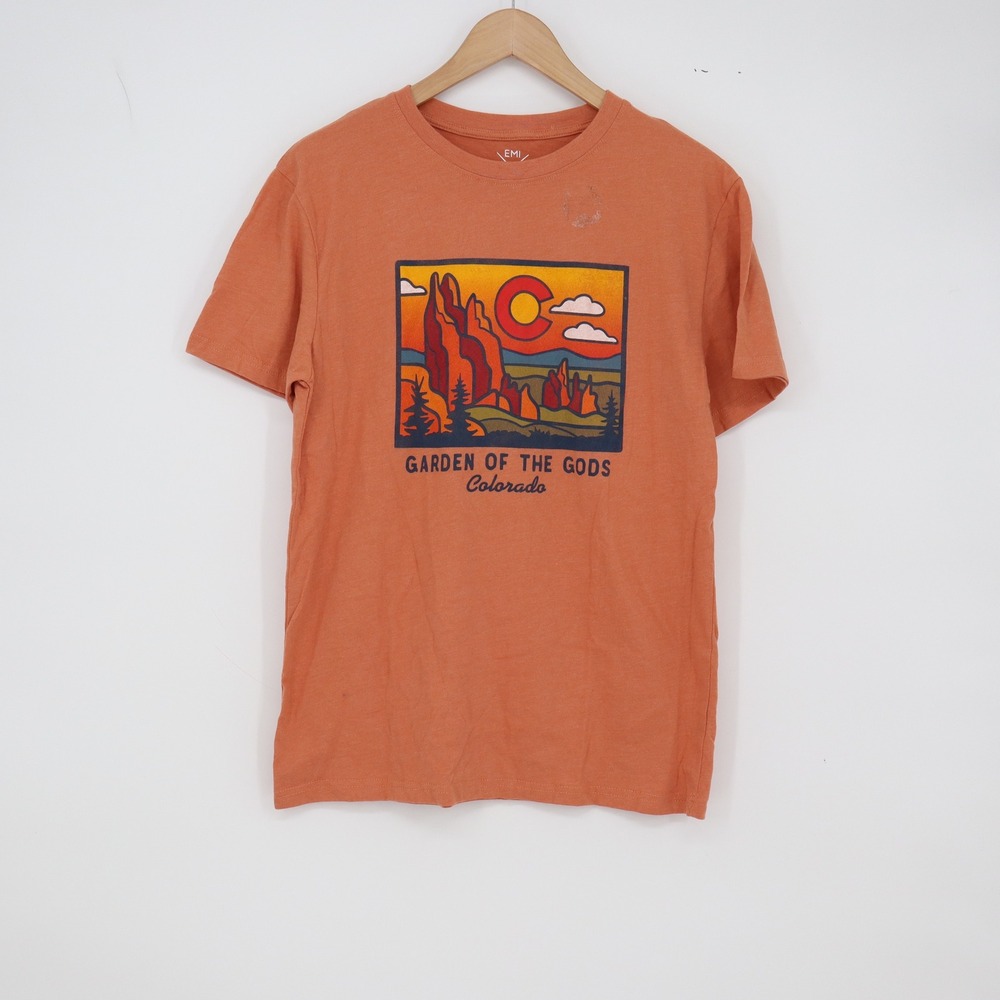 EMI T-Shirt Men S Orange Garden of the Gods Colorado Graphic Good